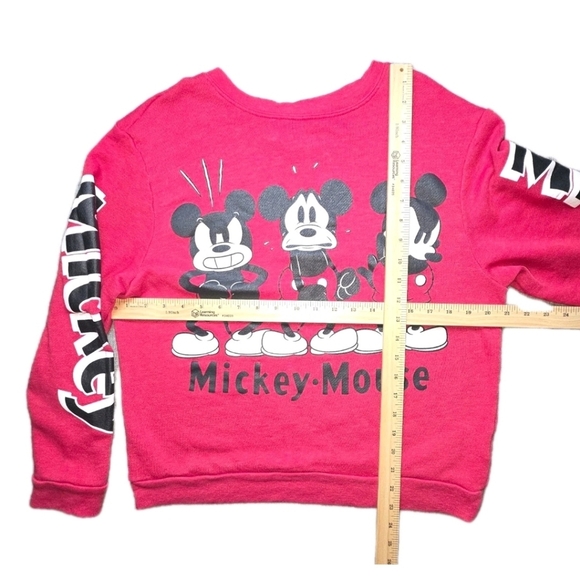 Disney Mickey Mouse Sweatshirt Junior XL 15/17 Red Crewneck Pullover - Picture 2 of 5